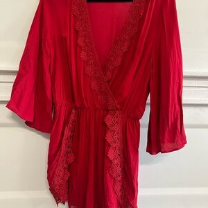 H&M Red Lace Women’s Romper